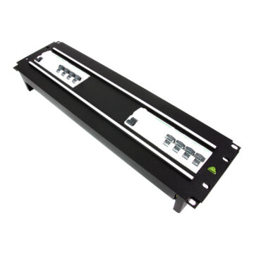 Rack box for DIN rail devices with breakers and RCDs, cover removed