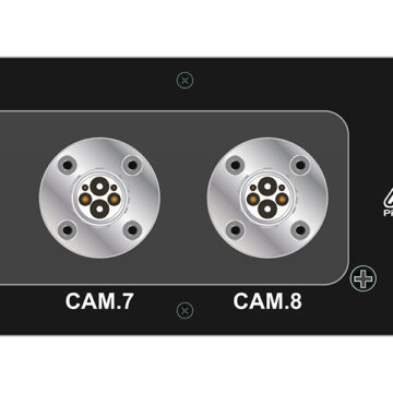 SMPTE 304 patch panel detail: CAM 7 and CAM 8 camera connectors