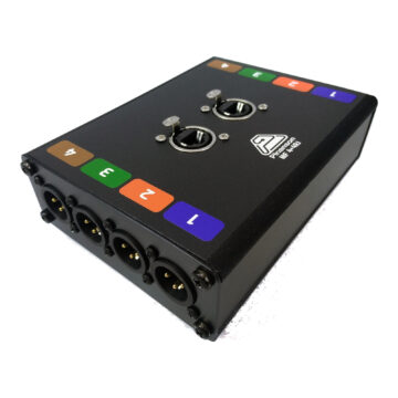 Caja RJ45 a XLR con 2 etherCON y 4 XLR macho numerados por colores &ndash; P&iacute;nanson MF 4+4RJ