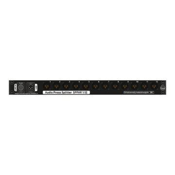 Splitter de prensa pasivo 1:12 en rack 1U: entrada y enlace XLR y 12 salidas XLR con aislamiento galv&aacute;nico &ndash; P&iacute;nanson SPP