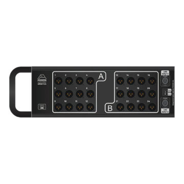 Splitter de prensa pasivo port&aacute;til 1:24 con asa: 2 entradas XLR A/B y 24 salidas XLR aisladas en 2 grupos &ndash; P&iacute;nanson SPP