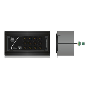 Splitter de prensa pasivo de pared 1:12 con caja y entrada por regleta de bornas: 12 salidas XLR aisladas &ndash; P&iacute;nanson SPP