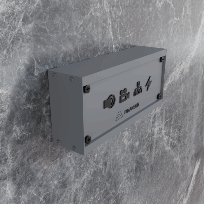 Caja superficie aluminio estándar con panel
