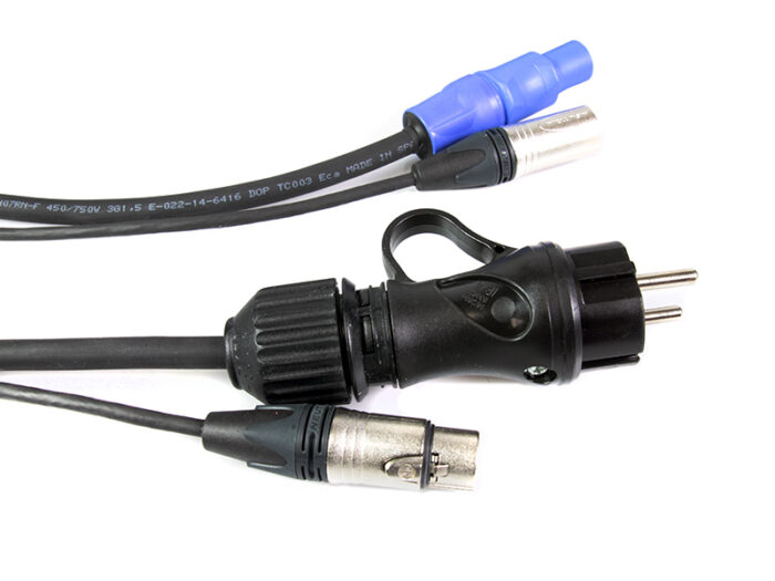 pre wired cable digital audio powercon schuko