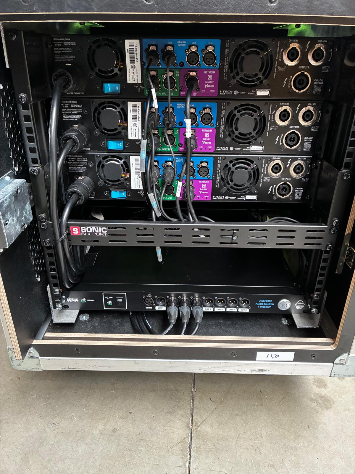 Pinanson AES EBU splitter in Sonic Control rack Control sala de actos EOI
