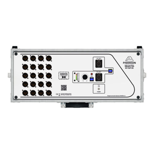 Passive press box splitter with mic preamp: 1 input and 20 transformer-isolated XLR outputs &ndash; Pinanson SPP20